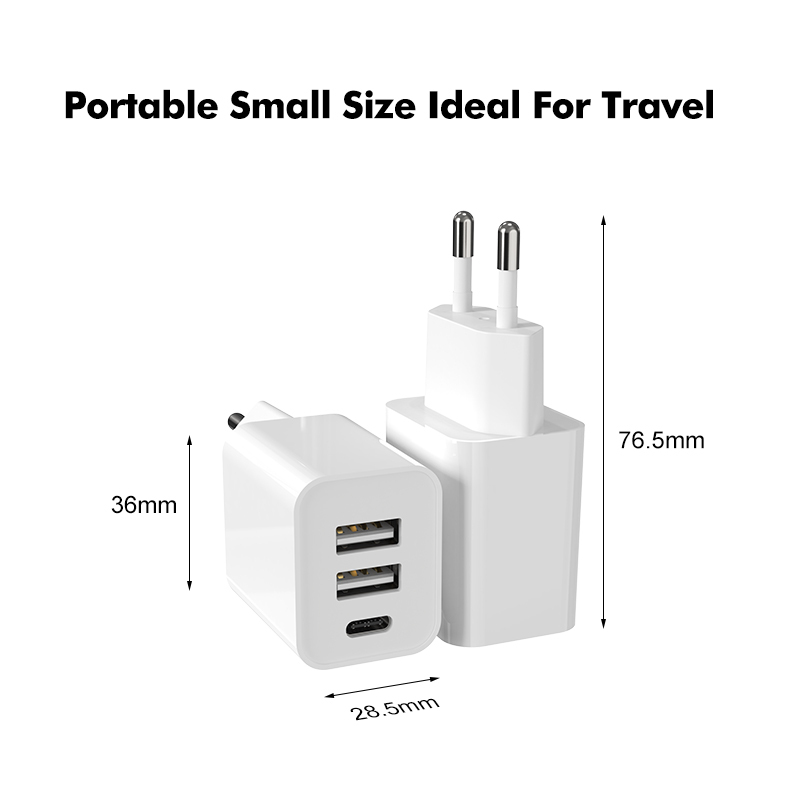 3 ports wall charger